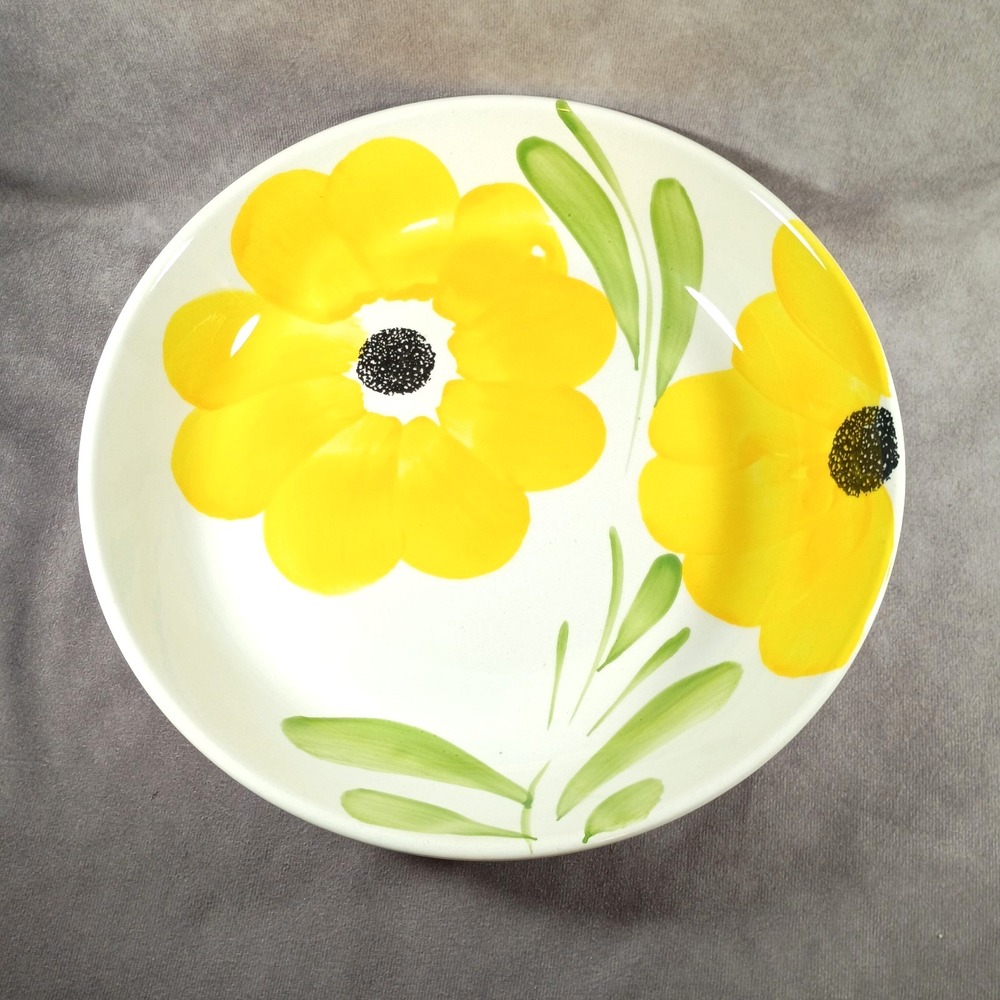 Stoviglierie Lg Pasta Serving Bowl White/Yellow Floral Design Hand Painted Italy